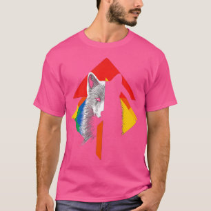 Wolf Polygon Kleurrijke Kunst Dier Liefde Abstract T-shirt