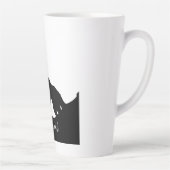 Wolf Pop Art Jouw naam Custom Zwart Wit Latte Mok (Rechts)