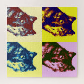 Wolf Pop Art - Wilde dieren Kunst Legpuzzel (Horizontaal)
