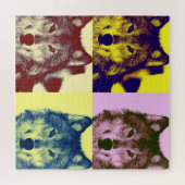 Wolf Pop Art - Wilde dieren Kunst Legpuzzel (Horizontaal)