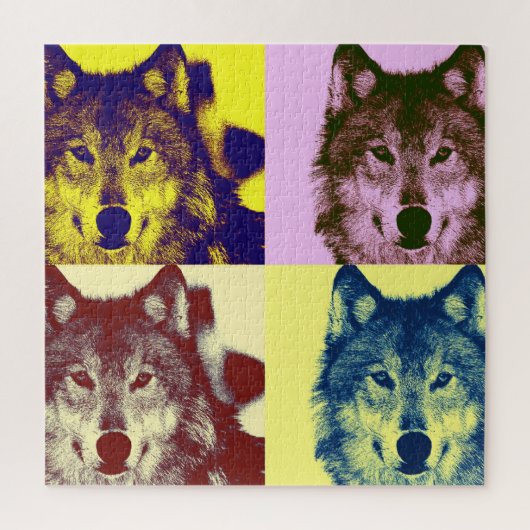 Wolf Pop Art - Wilde dieren Kunst Legpuzzel (Verticaal)