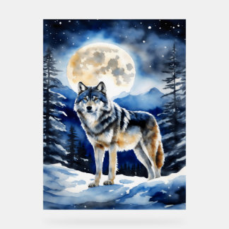 Wolf Portrait Acryl Bord