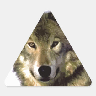 Wolf Portrait Driehoek Sticker
