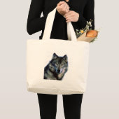 Wolf Portrait Grote Tote Bag (Voorkant (product))