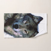 Wolf Portrait Handdoek (Handdoek)