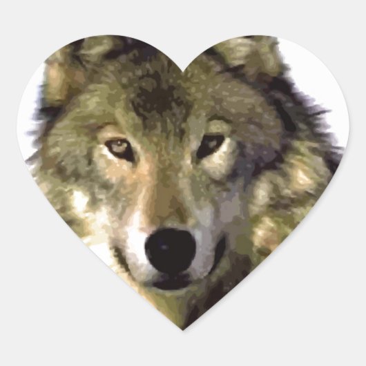 Wolf Portrait Hart Sticker (Voorkant)