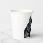 Wolf Portrait Jouw naam Custom Handschrift Papieren Bekers (Rechts)