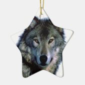 Wolf Portrait Keramisch Ornament (Links)