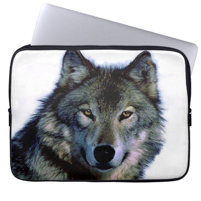 Wolf Portrait Laptop Sleeve (Voorkant)