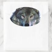 Wolf Portrait Ovale Sticker (Tas)