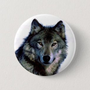 Wolf Portrait Ronde Button 5,7 Cm