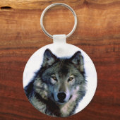 Wolf Portrait Sleutelhanger (Voorkant)