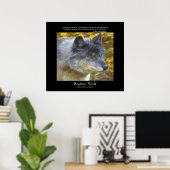 Wolf Portrait & Wolf Poem Poem Wildlife Art Poster (Bureau à domicile)