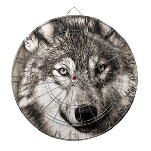 Wolf portret dartbord