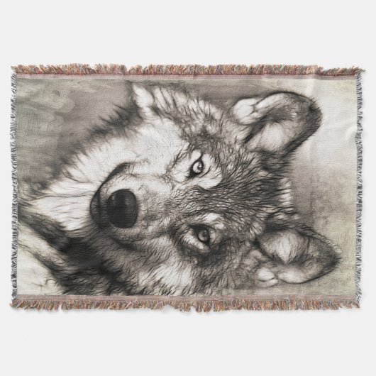 Wolf portret deken (Voorkant)
