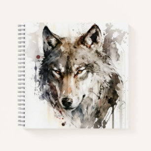 Wolf Portret Dier Schilderen Wildlife Forest Notitieboek