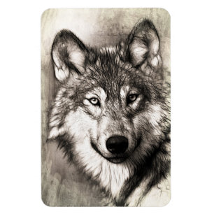 Wolf portret magneet