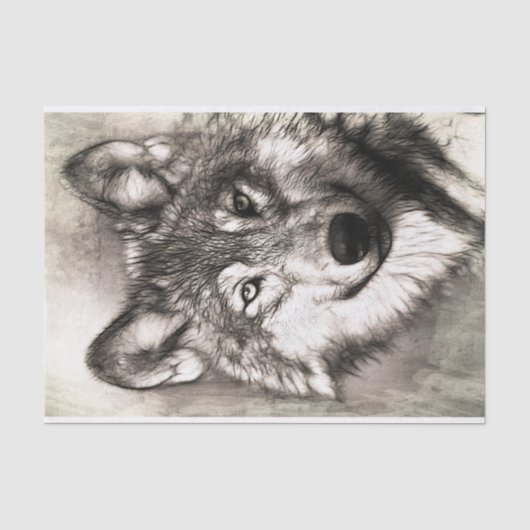 Wolf portret tissuepapier (Voorkant)
