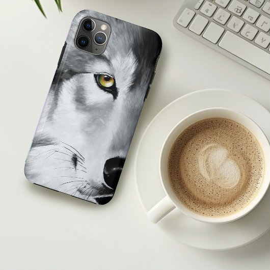 Wolf Portret Zwart Wit Case-Mate iPhone Case