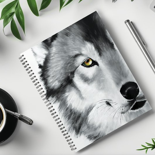 Wolf Portret Zwart Wit Planner