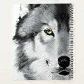 Wolf Portret Zwart Wit Planner (Achterkant)