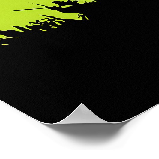 Wolf Poster – Howling Silhouette op Groen (Hoek)