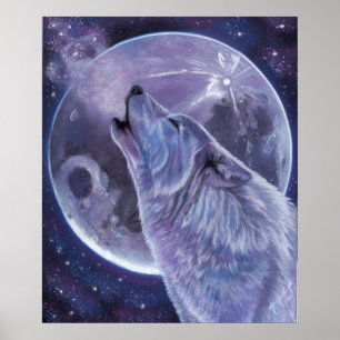 Wolf Poster - Lone Wolf door Michaeline McDonald