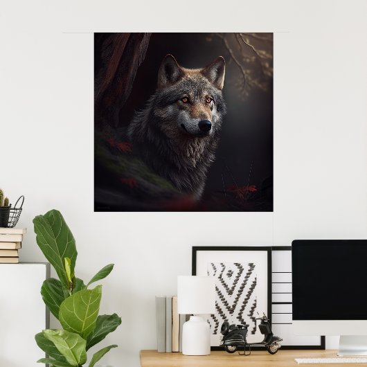 Wolf-poster Poster (Thuiskantoor)