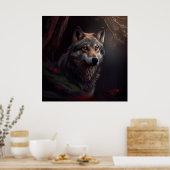 Wolf-poster Poster (Keuken)