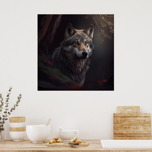 Wolf-poster Poster (Keuken)