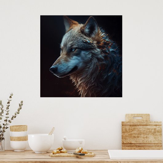 Wolf-poster Poster (Keuken)