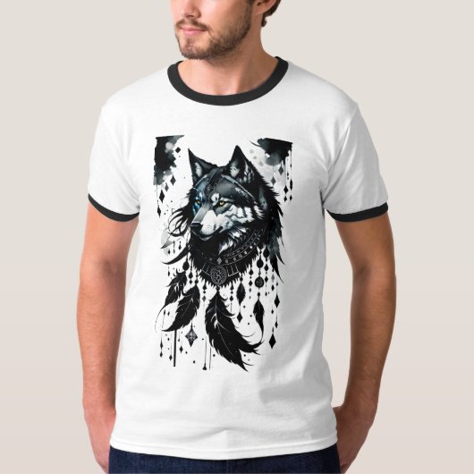 Wolf, Predator, Dreamcatcher, Amulet, Talisman T-shirt (Voorkant)