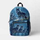 Wolf Print Cut Naaizak Bedrukte Rugzak (Voorkant)