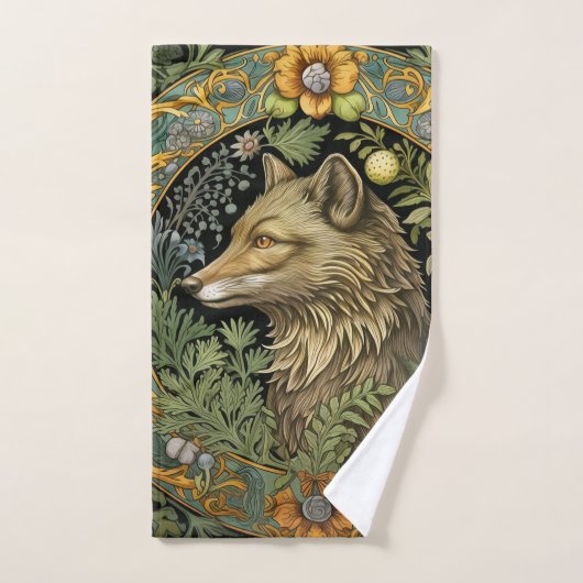 Wolf profiel in  stijl handdoek (Handdoek)