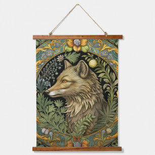 Wolf profiel in stijl hangend wandkleed