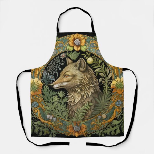 Wolf profiel in stijl schort (Voorkant)