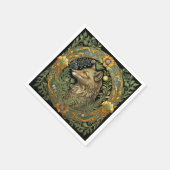 Wolf profiel in  stijl servet (Hoek)