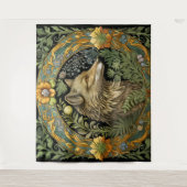 Wolf profiel in  stijl wandkleed (Voorkant)