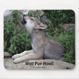 Wolf Pup Howl Animal Mousepad Muismat