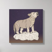 Wolf Pup Howling Canvas Afdruk (Voorkant)