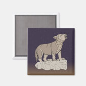 Wolf Pup Howling Magneet (Voorkant / Achterkant)