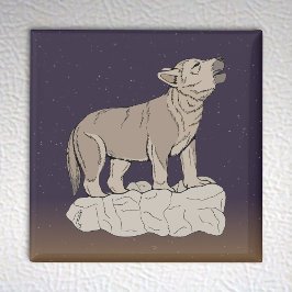 Wolf Pup Howling Magneet