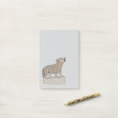 Wolf Pup Howling Post-it® Notes (Op bureau)