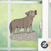 Wolf Pup Howling Raamsticker (Huis)