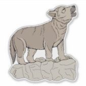 Wolf Pup Howling Sticker (Voorkant)