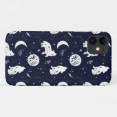 Wolf Pup hurling au coque iphone de la Lune (Dos (Horizontal))