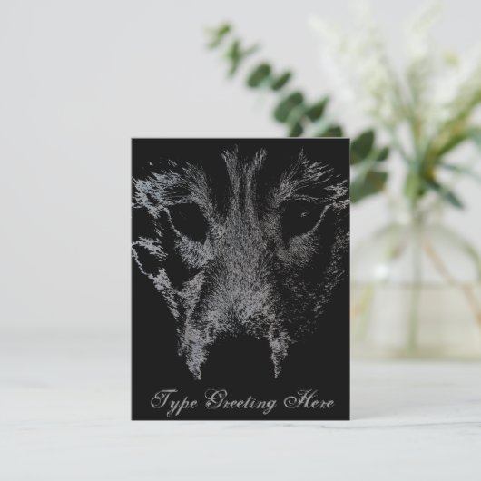 Wolf Pup Uitnodigingen Gepersonaliseerde Husky Wol (Staand voorkant)