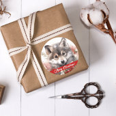 Wolf Pup Vrolijke kerst Sticker