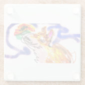 Wolf race herfst glazen onderzetter (Achterkant)