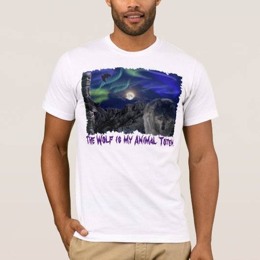 Wolf, Ravens, Totem Pole Animal Guide T-shirt (Voorkant)